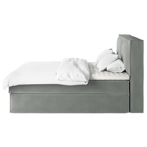 Lit boxspring Kinx Velours Vaia: Gris - 200 x 200cm - D3 medium - 130 cm