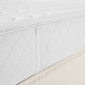 Lit boxspring Kinx Tissu structuré recyclé Gesa: Blanc - 140 x 200cm - D3 medium - 130 cm