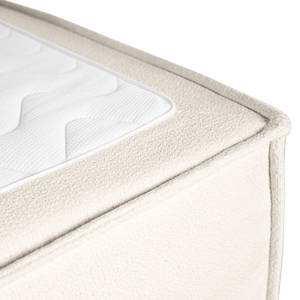 Premium Boxspringbett KINX Recycelter Strukturstoff Gesa: Weiß - 160 x 200cm - H3 - 130 cm