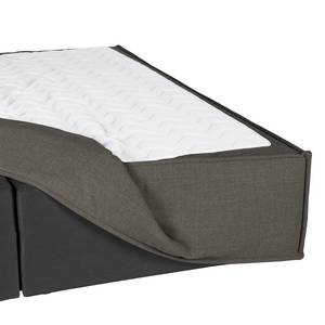 Premium boxspring KINX Gerecycleerde structuurstof Gesa: Antracietkleurig - 160 x 200cm - H3 medium - 130cm