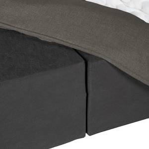 Premium boxspring KINX Gerecycleerde structuurstof Gesa: Antracietkleurig - 160 x 200cm - H3 medium - 130cm