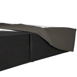 Premium boxspring KINX Gerecycleerde structuurstof Gesa: Antracietkleurig - 160 x 200cm - H3 medium - 130cm