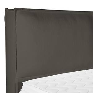 Premium Boxspringbett KINX Recycelter Strukturstoff Gesa: Anthrazit - 200 x 200cm - H3 - 130 cm