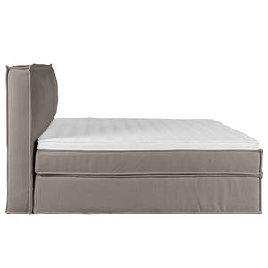 Premium Boxspringbett KINX Recycelter Strukturstoff Gesa: Grau - 160 x 200cm - H3 - 130 cm