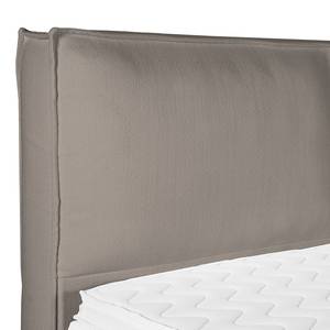 Lit boxspring Kinx Tissu structure recyclé Gesa: Gris - 160 x 200cm - D3 medium - 130 cm