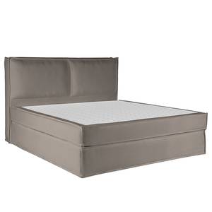 Premium Boxspringbett KINX Recycelter Strukturstoff Gesa: Grau - 160 x 200cm - H3 - 130 cm