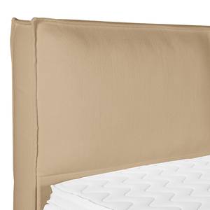 Premium boxspring KINX Gerecycleerde structuurstof Gesa: Beige - 140 x 200cm - H3 medium - 130cm