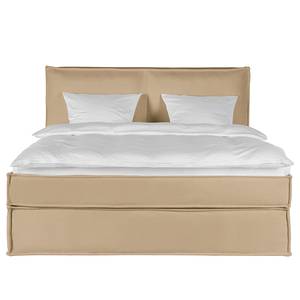 Premium boxspring KINX Gerecycleerde structuurstof Gesa: Beige - 140 x 200cm - H3 medium - 130cm