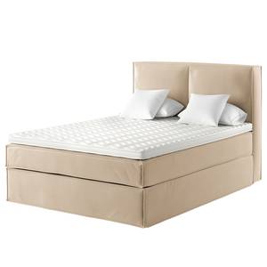 Premium boxspring KINX Velours Vaia: Beige - 140 x 200cm - H2 zacht - 130cm