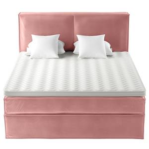 Premium Boxspringbett KINX Samt Vaia: Altrosa - 180 x 200cm - H2 - 130 cm