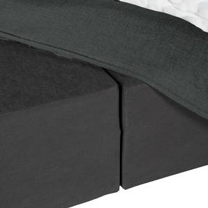 Premium boxspring KINX Velours Vaia: Donkergrijs - 160 x 200cm - H2 zacht - 130cm