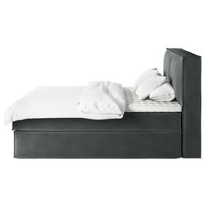 Lit boxspring Kinx Velours Vaia: Gris foncé - 200 x 200cm - D2 souple - 130 cm