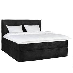 Premium Boxspringbett KINX Microfaser Kiani: Schwarz - 180 x 200cm - H2 - 130 cm