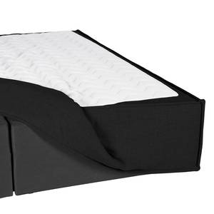 Premium Boxspringbett KINX Microfaser Kiani: Schwarz - 180 x 200cm - H2 - 130 cm