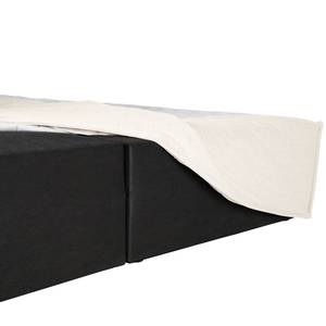 Lit boxspring Kinx Tissu structuré recyclé Gesa: Blanc - 140 x 200cm - D2 souple - 130 cm