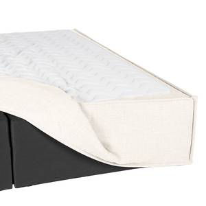 Lit boxspring Kinx Tissu structuré recyclé Gesa: Blanc - 180 x 200cm - D2 souple - 130 cm