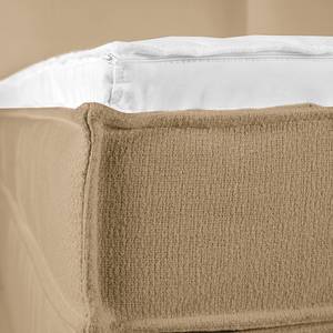 Premium Boxspringbett KINX Recycelter Strukturstoff Gesa: Beige - 140 x 200cm - H2 - 130 cm