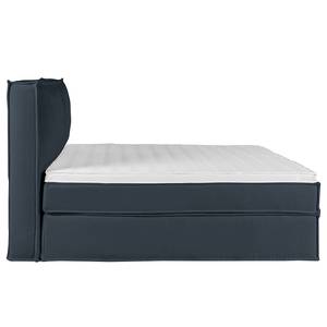 Premium boxspring KINX Gerecycleerde structuurstof Gesa: Donkerblauw - 180 x 200cm - H2 zacht - 130cm