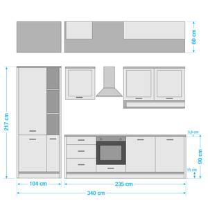 Keukenblok Jasmund III Antraciet - Zonder elektrische apparatuur