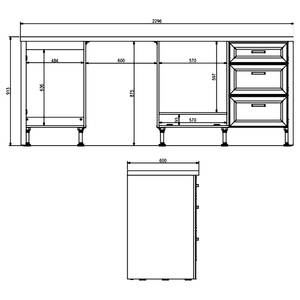 Cucina Jasmund III Color antracite - Senza utensili di cucina