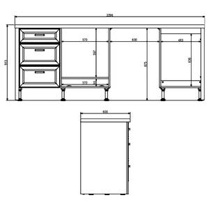 Cucina Jasmund III Color antracite - Senza utensili di cucina