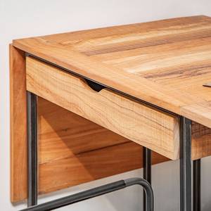 Eettafel Savella (verlengbaar) gerecycled oud hout / ijzer - oud hout / zwart