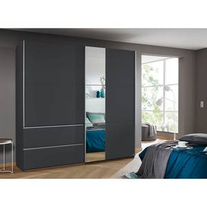 Armoire à portes coulissantes Sevilla II Gris - Largeur : 218 cm - Argenté