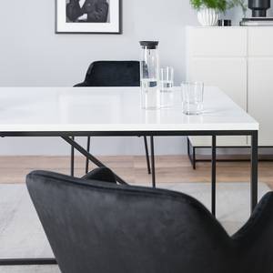 Eettafel Zaddy rechthoekig mat wit/zwart - Breedte: 160 cm