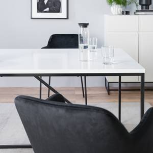 Eettafel Zaddy rechthoekig mat wit/zwart - Breedte: 180 cm