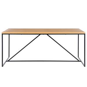 Tavolo da pranzo rettangolare Nozza Impiallacciato in vero legno / Metallo - Rovere / Nero - Larghezza: 160 cm
