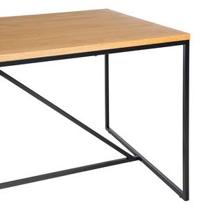 Table Nozza rectangulaire Placage en bois véritable / Métal - Chêne / Noir - Largeur : 160 cm