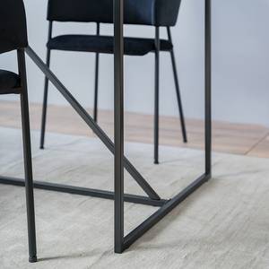 Table Nozza rectangulaire Placage en bois véritable / Métal - Chêne / Noir - Largeur : 160 cm