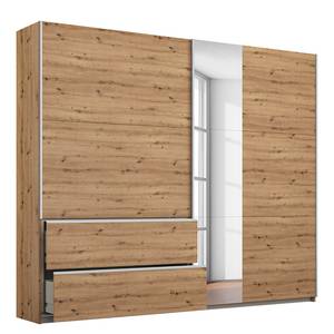 Schwebetürenschrank Sevilla II Eiche Artisan Dekor - Breite: 218 cm - Silber