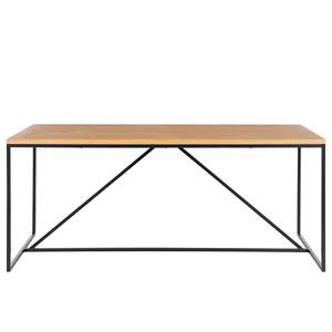 Tavolo da pranzo rettangolare Nozza Impiallacciato in vero legno / Metallo - Rovere / Nero - Larghezza: 180 cm