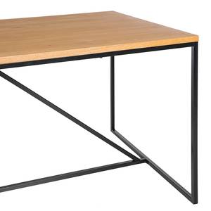Eettafel Nozza rechthoekig fineer van echt hout/metaal - eikenhout/zwart - Breedte: 180 cm