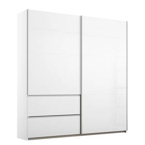 Zweefdeurkast Sevilla II Alpinewit/hoogglans wit - Breedte: 175 cm - Zilver