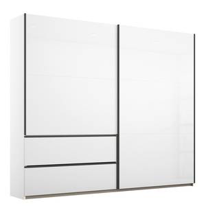 Armoire à portes coulissantes Sevilla II Blanc alpin / Blanc brillant - Largeur : 218 cm - Gris