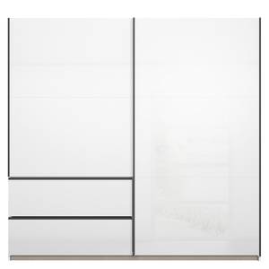 Armoire à portes coulissantes Sevilla II Blanc alpin / Blanc brillant - Largeur : 218 cm - Gris