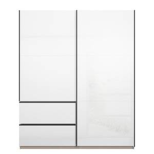 Armoire à portes coulissantes Sevilla II Blanc alpin / Blanc brillant - Largeur : 175 cm - Gris