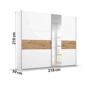 Schwebetürenschrank Korbach Eiche Artisan Dekor / Weiß - Breite: 218 cm - Classic