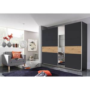 Zweefdeurkast Korbach Eikenhoutlook Artisan/Antracietkleurig - Breedte: 261 cm - Premium