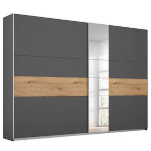 Zweefdeurkast Korbach Eikenhoutlook Artisan/Antracietkleurig - Breedte: 261 cm - Premium