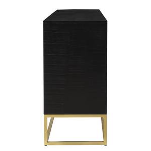 Sideboard Nooble I Mango massiv / Metall - Mango Schwarz / Gold