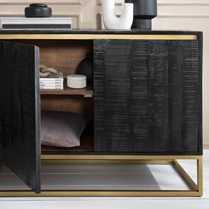 Sideboard Nooble I Mango massiv / Metall - Mango Schwarz / Gold