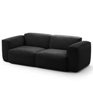 2-Sitzer Sofa HUDSON Microfaser Teda: Schwarz