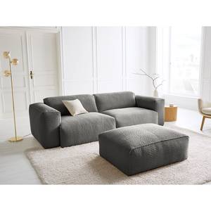 3-Sitzer Sofa HUDSON Bouclé Stoff Bony: Grau