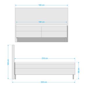 Boxspringbett Langfort Petrol - 180 x 210cm