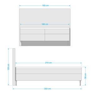 Boxspringbett Mellen Dunkelbraun - 160 x 210cm