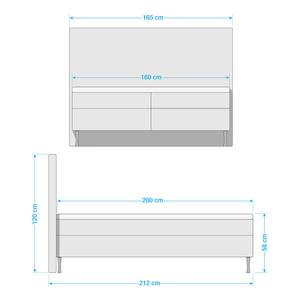 Lit boxspring Mellen Marron foncé - 160 x 200cm