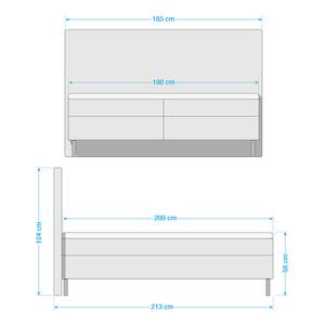 Boxspringbett Langfort Petrol - 180 x 200cm